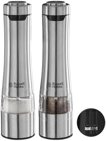 Russell Hobbs Stainless Steel Electric Salt & Pepper Mill Set
